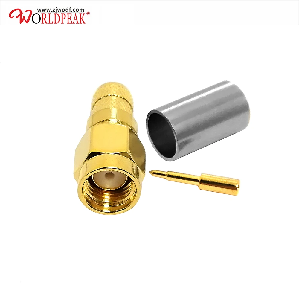 Conector rf de crimpado recto para cable 4DFB, conector macho SMA de 10 piezas, envío gratis