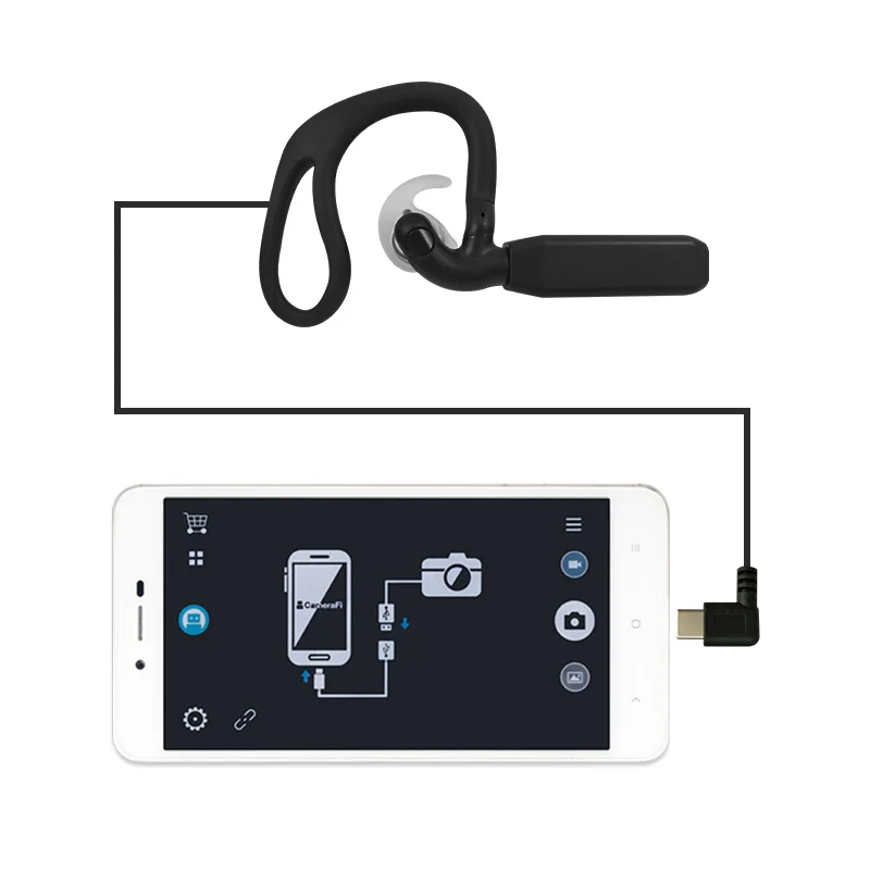 Imagem -06 - Único Clip-on Earloop Headconjunto Câmera Usb com Bluetooth Telefones Celulares Android Ear Hook Estilo Otg Mobile Uvc Webcam