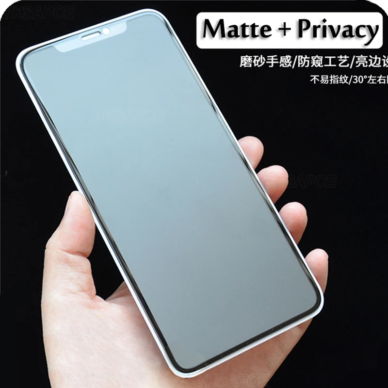 1-2 Stück Matt Anti-Spy Panzerglas für iPhone 11 12 13 Mini 14 15 16 17 Air Pro Max Plus 16E Mattierter Sichtschutz-Bildschirmschutz – Detail 18