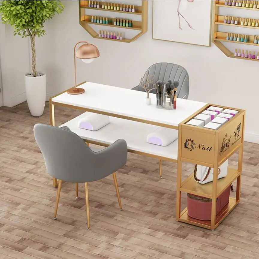 Table de manucure simple et double en fer