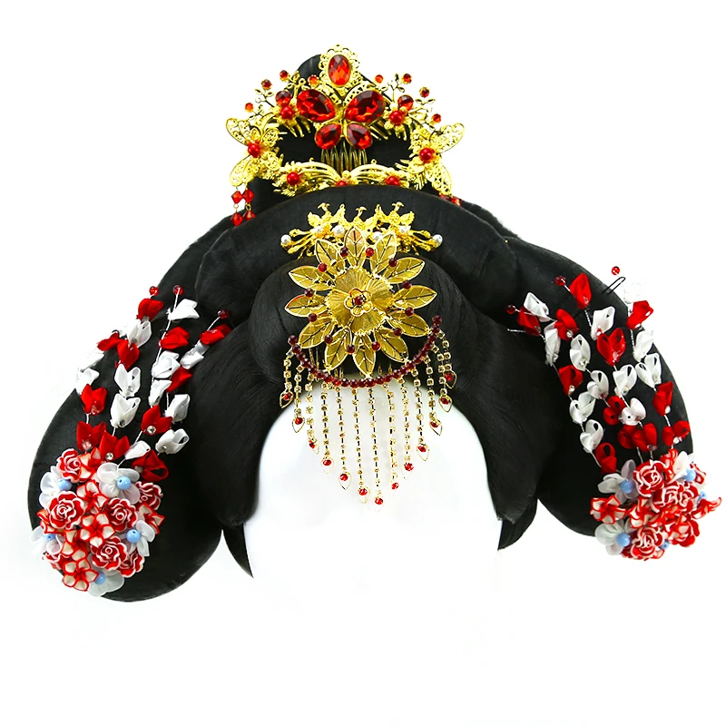 Whole shaped tang dynasty empress hair products for women halloween funny vintage hair cosplay princess queen headwear