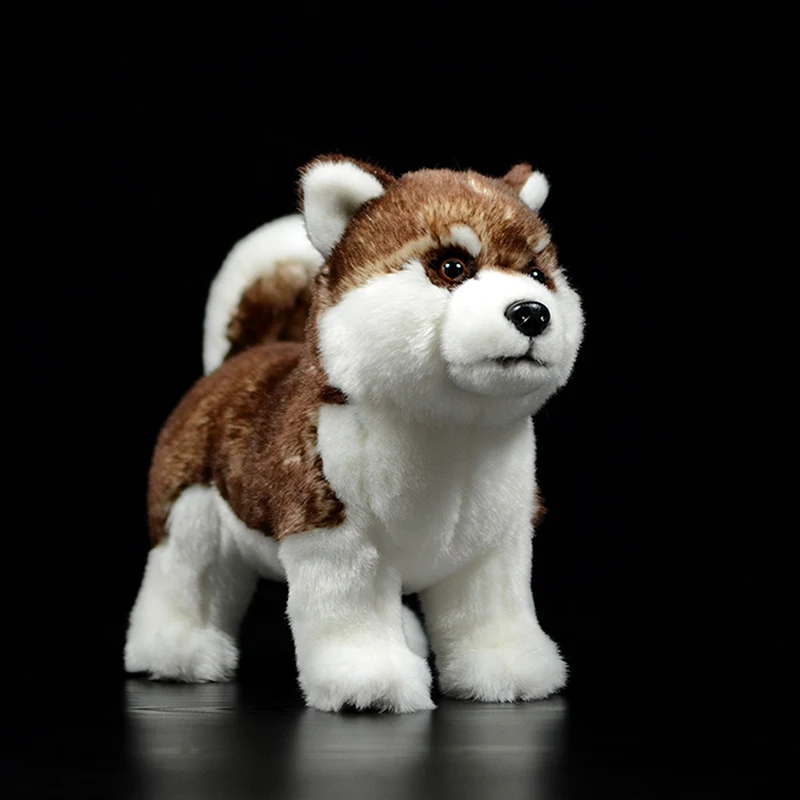 Simulation Dog Doll Cute Brown Siberian Husky Soft Real Life Canis lupus familiaris Stuffed Animal Plush Toy Model For Kids Gift