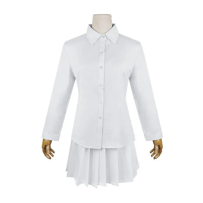 Emma Cosplay Costume The Promised Neverland Anime Costume  Norman Ray School Uniforms Shirt Pants Set Wigs Halloween