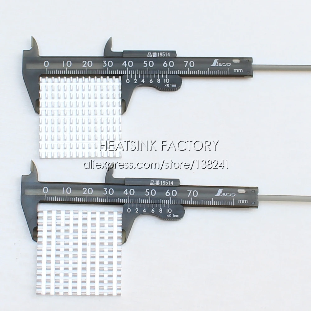 Radiador de alumínio, dissipador de calor, perfil extrudido, dissipação de calor para resfriamento, 2 peças, 40mm x 40mm x 5mm