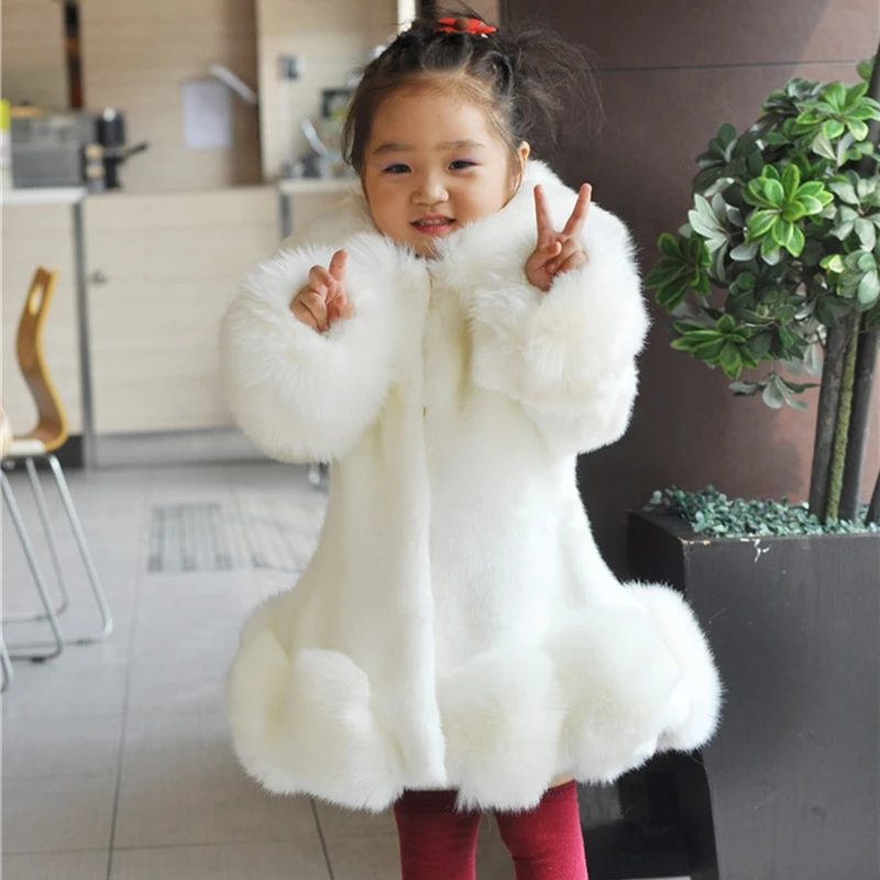 Baby Kids Clothes Girls Jacket 2023 Winter Fashion Solid Faux Mink Fox Fur Coat for Teen Girl Soft Warm Children\'s Clothing