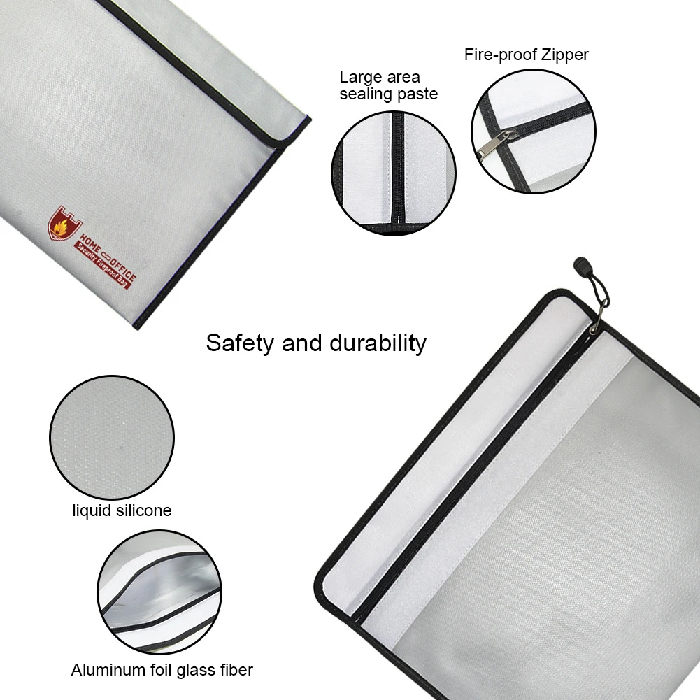 Sac à documents arrangavec fermeture éclair, sacs de fichiers d'argent, étui en poudre de stockage étanche, porte-évaluation, dossier, fournitures de bureau
