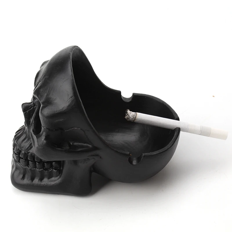 

Skull Ashtray Tobacco Ash Box Sculpture Statue Container Decoration Retro Vintage Skull Home Office Bar Ornament Crafts Man Gift