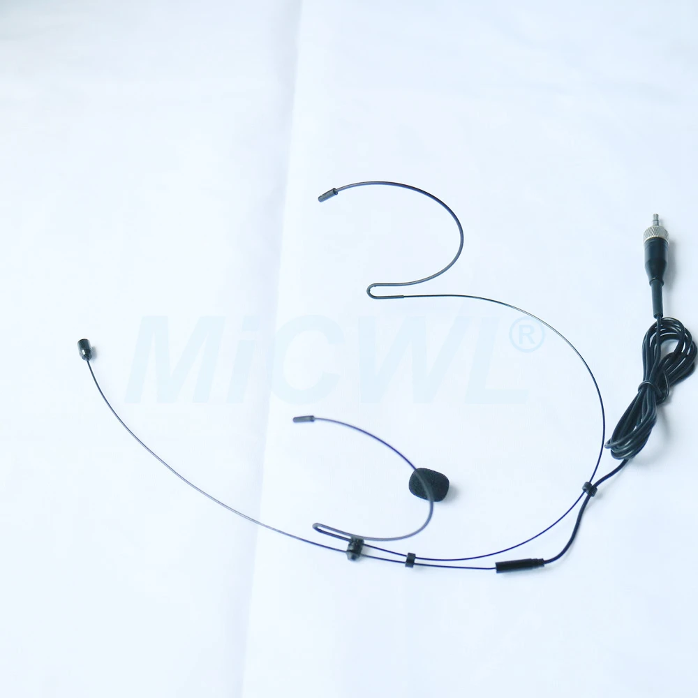 Mikrofon słuchawkowy z podwójnym zaczepem na ucho do kieszonkowego systemu bezprzewodowego Sennheiser SK100 G2 G3 G4 z blokadą 3,5 mm