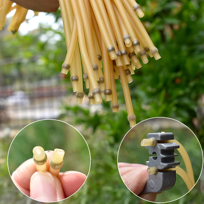 3/6/9/12 Pcs Two-card Round Natural Latex Hunting Slingshot Rubber Bands for Outdoor Shooting Fishing Entertainment Accessories