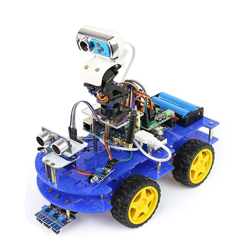 Arduino-スマートロボット車,wifiビデオ伝送,グラフィックプログラム,4wdドライブ,diyキット