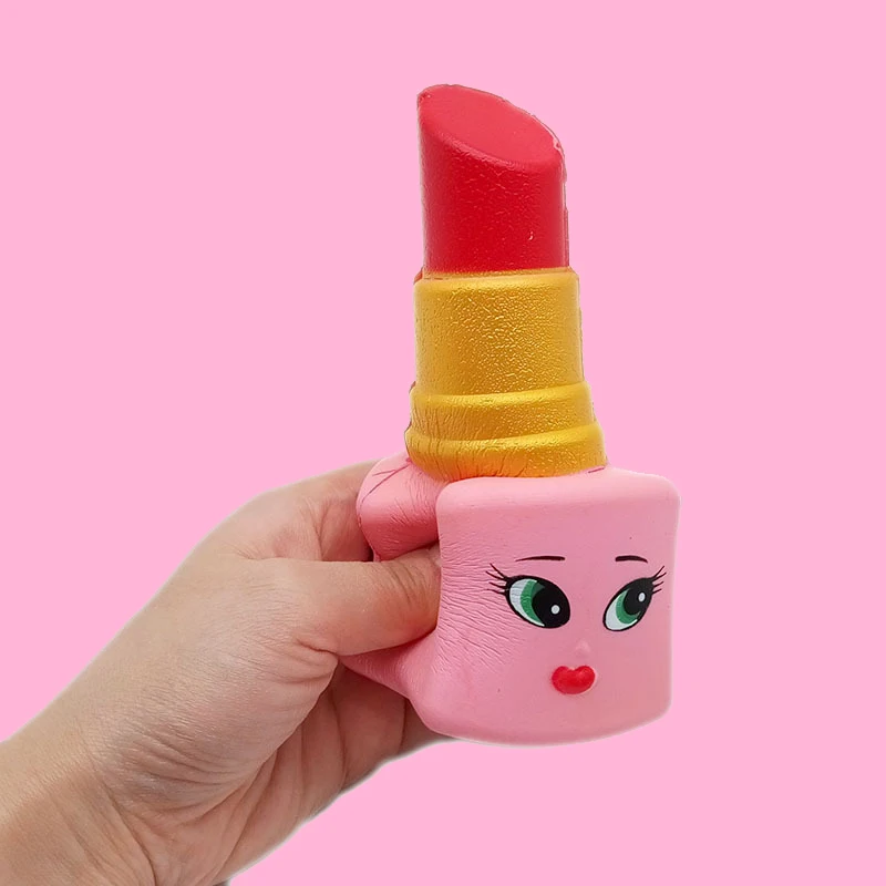 Nieuwe Squishy Kawaii Hot Zachte Schoonheid Lippenstift Langzaam Stijgende Squeeze Stress Speelgoed Squishy Stress Funny Kids Speelgoed Gift