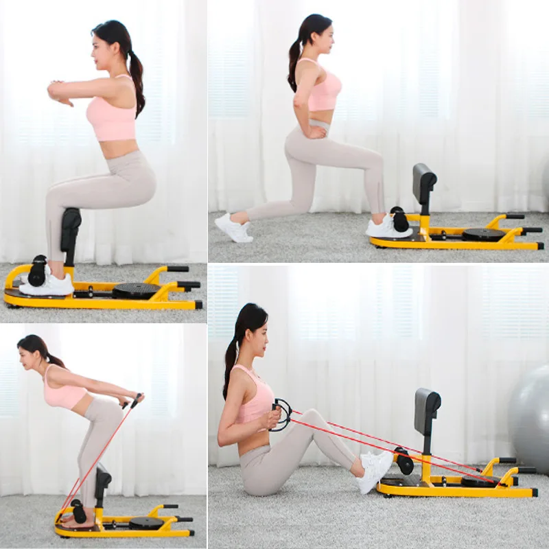 Multi-Functional Sissy Squat Machine With Pull Rope And Waist Twisting Disc Home Training for Leg Hip Full Body Exercise