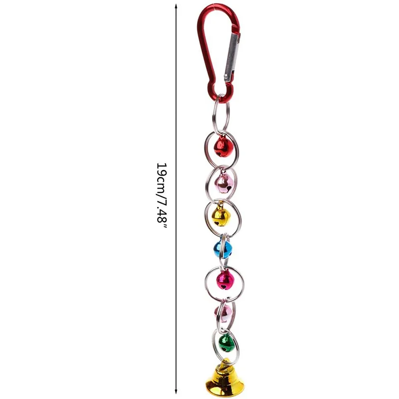 1Pc Parrot Bite Toy Bird Ring Bell Parrot Hanging Swing Chain Toy Parakeet Chew Swings Toy with Hanging Bells Bird Accessories