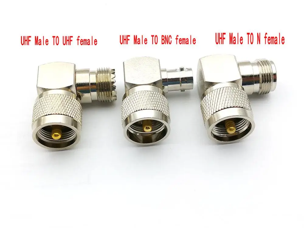 20PCS UHF Male TO UHF female/BNC female/N female Right Angle ADAPTER connector