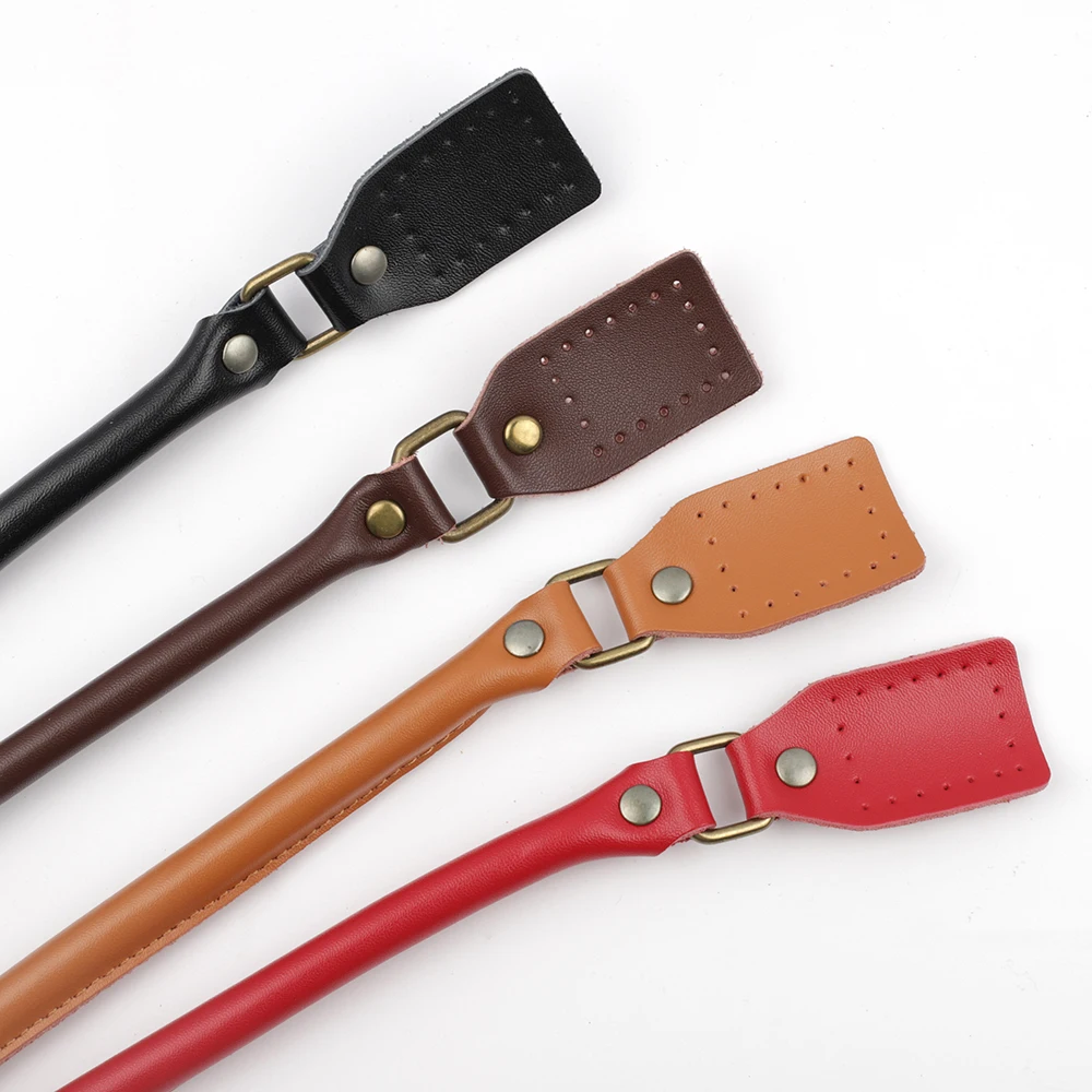 2Pcs 40cm 50cm 60cm Genuine Leather Handle Bag DIY Fasteners Pens Replacement Bag Handles Band Belt Handmade Bag Accessories
