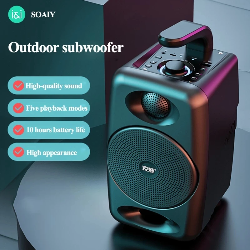 

Wireless Bluetooth Speaker Portable Column High Power Boom Box Outdoor Subwoofer Speakers With microphone Woofer caixinha som