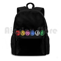 6 Power Coins Outdoor Hiking Backpack Waterproof Camping Travel Six Power Coins Rangers Super Sentai Pink Ranger Blue Ranger
