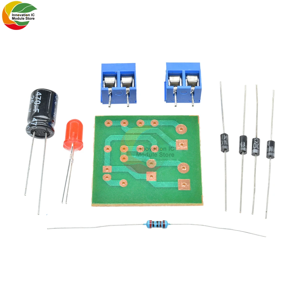 1N4007 Kit fai da te IN4007 raddrizzatore a ponte convertitore ca cc raddrizzatore a onda intera KIT scheda PCB parti Suite elettronica