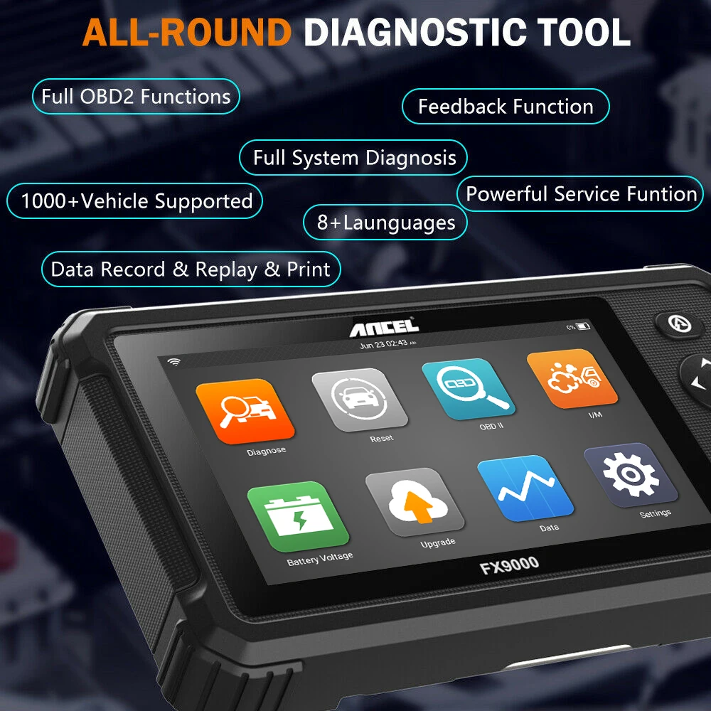 Ancel FX9000 OBD2 Diagnostic Tools Automotive Scanner Professional Full System DPF TPMS IMMO Oil Reset for OBD2 Auto Scanner