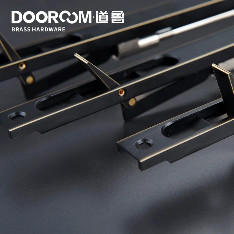 Dooroom Brass Flush Bolt Latch Concealed Security Slide Lock Lever Action 8\