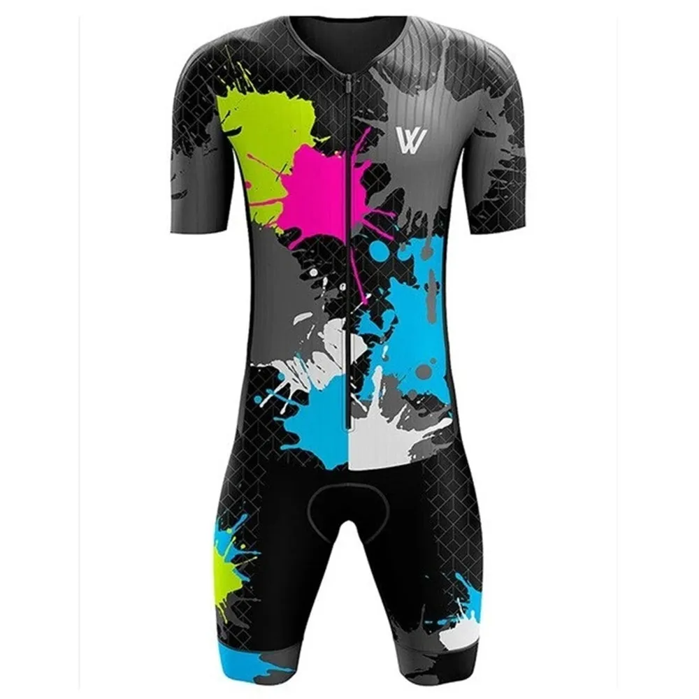 Herren Elite Sleeved Triathlonanzug Kurzarm Trisuit SpeedSuit Skinsuit Swim-Bike-Run Ciclismo Maillot Jumpsuit 2XS-4XL Größe