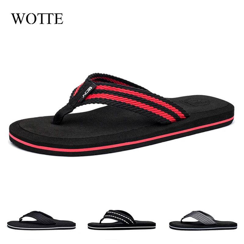 WOTTE Flip Flops Men Indoor And Outdoor Men's slippers Summer Flip Flops Men's Slippers Fashion Beach Casual Shoes Slippers Men