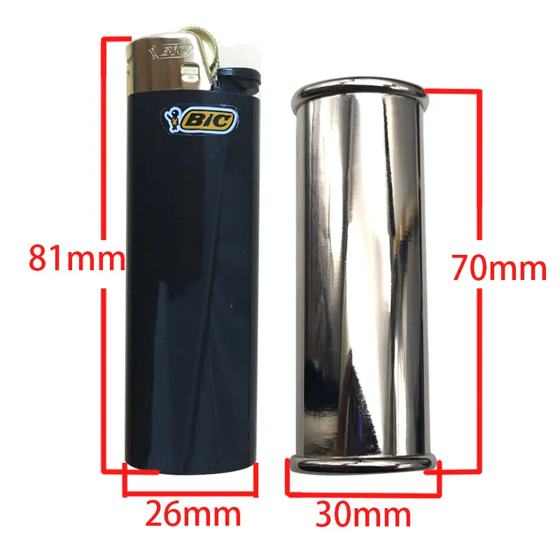 Metal Armor Full Size Lighter Case DIY Handmade Foreskin J6 Maxi Size Lighter Case Cover Hold For Bic J6