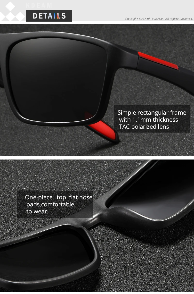 KDEAM VIP Bieten Ultra Licht Rechteckigen Polarisierte Und Photochrome Sonnenbrille Männer – Detail 9