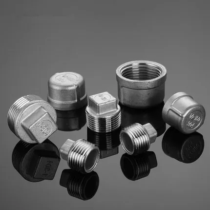 304 stainless steel pipe fitting casting square male threaded plug