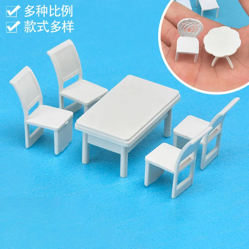 1/25 1/50 1/75 1/100 Miniatures for Scale Model Building Interior Scene Dollhouse Furniture Model Table Chair Construction Toy