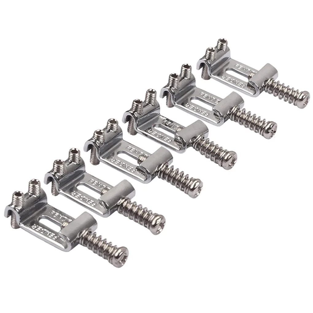 6Pcs Roller Tremolo Bridge Saddles System Replacement for Strat Stratocaster Tele Telecaster Electric Guitar for Fender