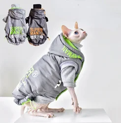 Sphynx Cat Clothes Extreme Jacket Windproof Hairless Cat Clothes Winter Thicken Jacket for Small Cats and Dogs