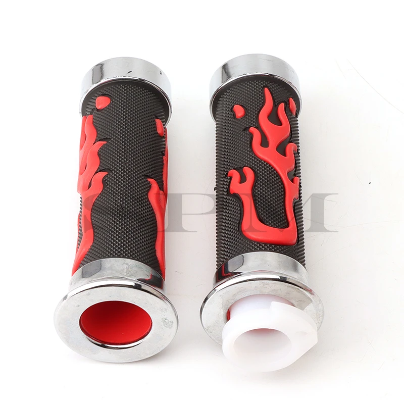 Universal Red Flame Skull 7/8 inch 22mm Motorcycle Handlebar Handlebar for Honda Suzuki Yamaha