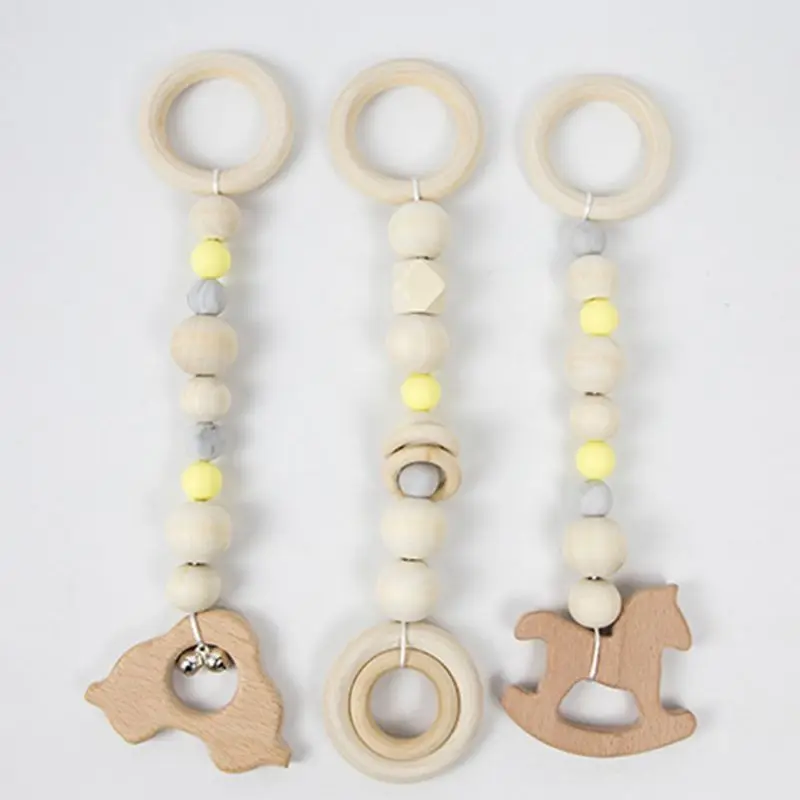 3 Pcs/set Nordic Baby Gym Frame Game Pendants Sensory Nursery Ring-pull Toy Wooden Clothes Rack Kids Room Decoration Gifts