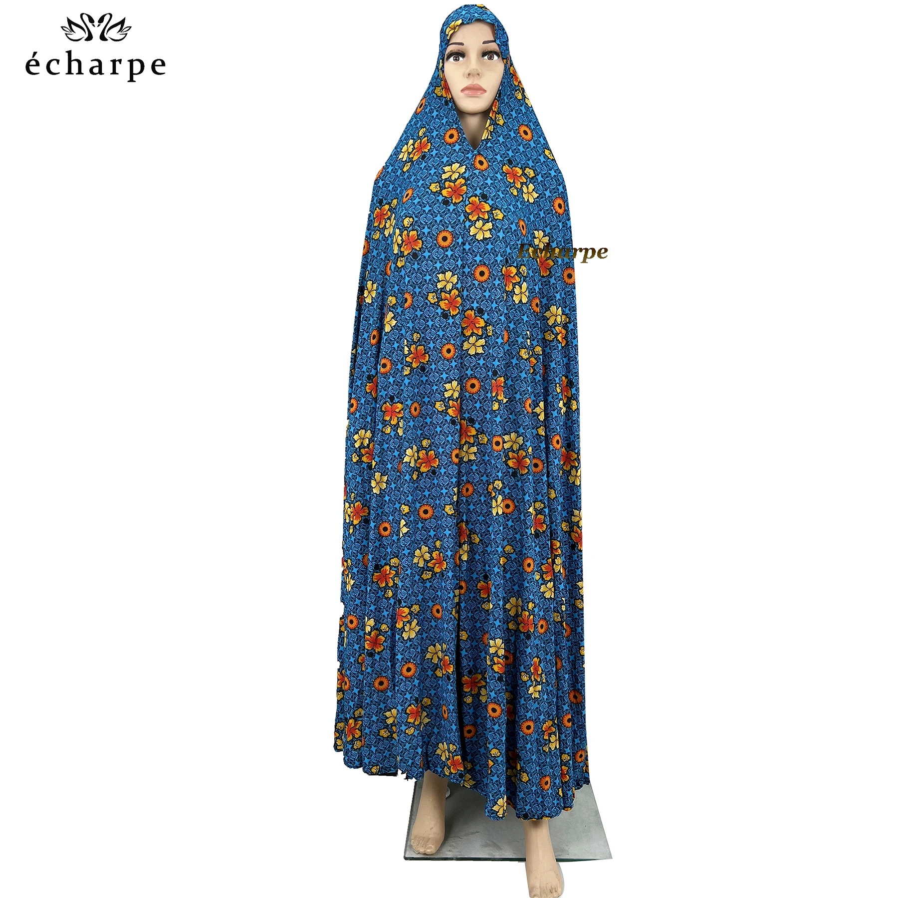 Sleeveless Pullover Dress 1 Piece Set Women Prayer Garment Dubai Abaya Arab Jibab Flowers Djellaba Femmel Khimar Caftan Clothes