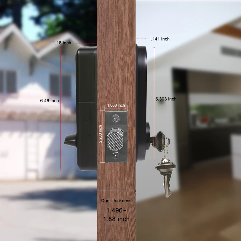 New electronic smart digital biometric fingerprint door lock with TTlock remote/Rfid card/password/key unlocking