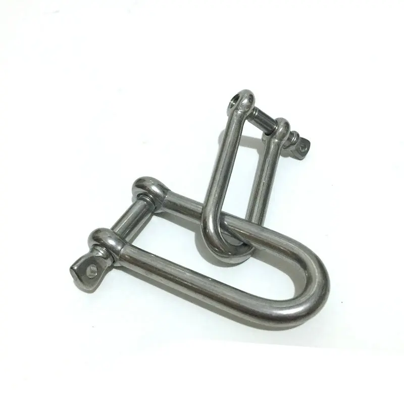 HQ AC2 AISI316 Marine Grade Long Straight D Shackle Stainless Steel  Anchor Shackle Chain Wire Rope Connector