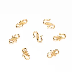 8PCS 18K Gold Plated S-shape Link Necklace Connectors for Jewelry Making Bracelet Connecting Buckle DIY Brass Accessories