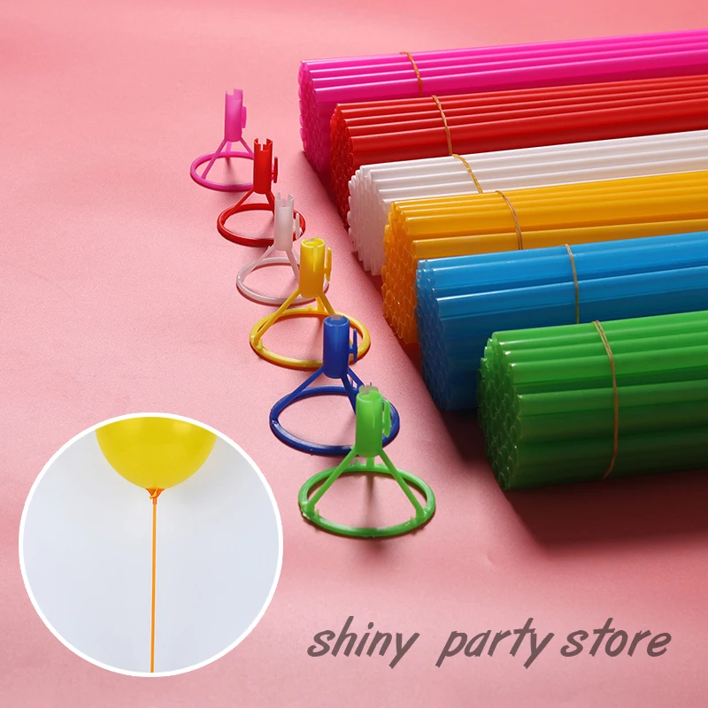 20-50 Pcs Balloon Supporting Rods Thickened Ballon Accessories 40cm Large Plastic Rod Supporting Cup Brthday Party Wedding Decor