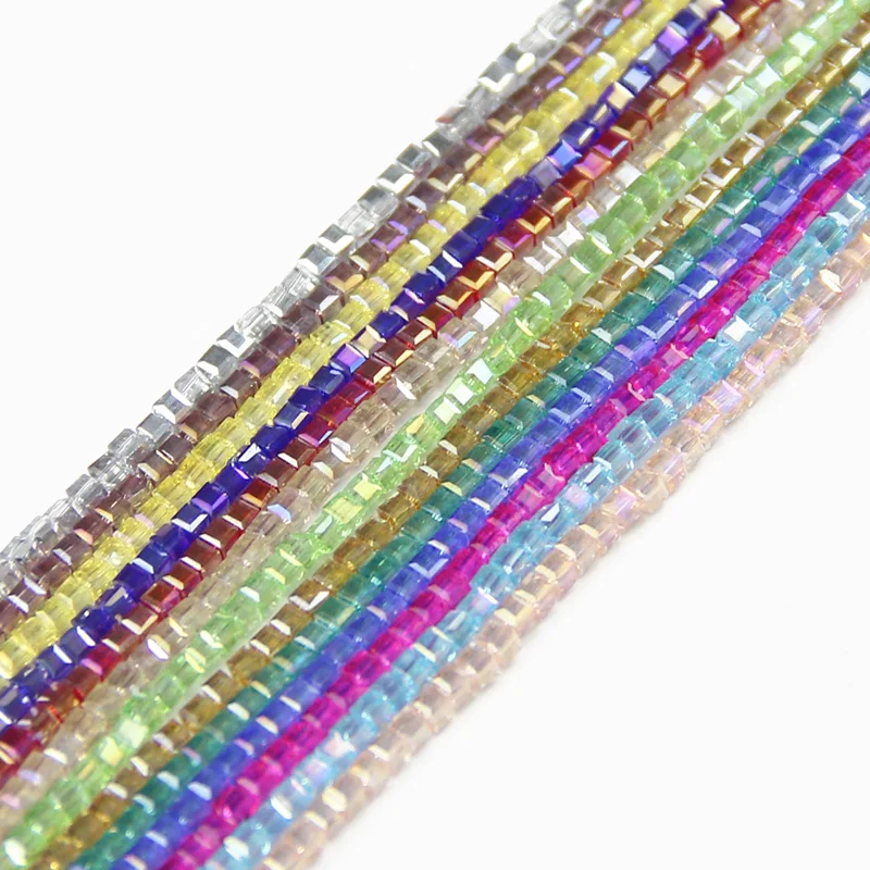 JHNBY Square shape Upscale Austrian crystal beads Transparent beads quadrate ball 2mm 200pcs supply bracelet Jewelry Making DIY