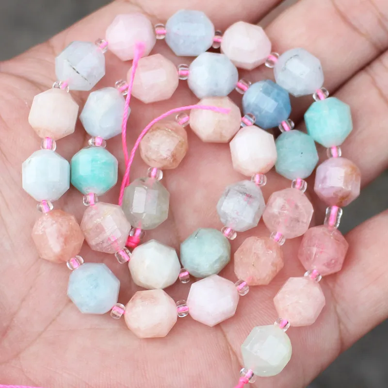 10mm natural stone faceted satellite shape garnet citrine tigher\'s eye kunzite moonstone aquamari crystal loose beads 7.5\