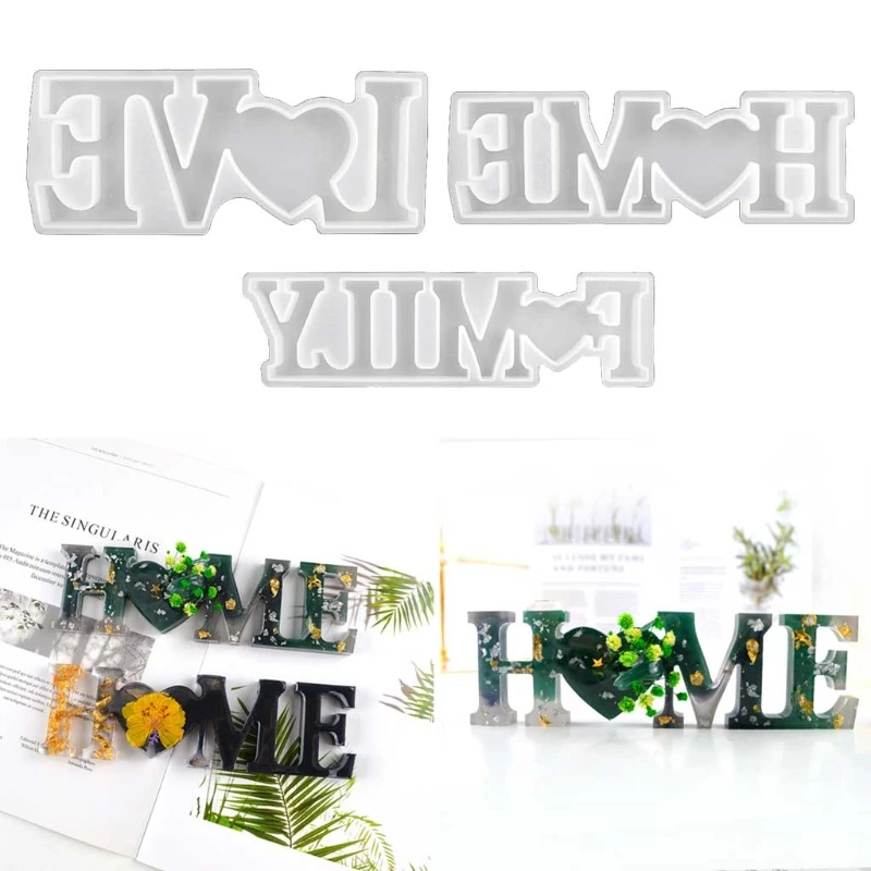 

3 шт. LOVE FAMILY HOME украшения с английским алфавитом, кристаллическая форма для эпоксидной смолы, украшения с буквами, силиконовая форма, сделай сам, поделки, ювелирные изделия