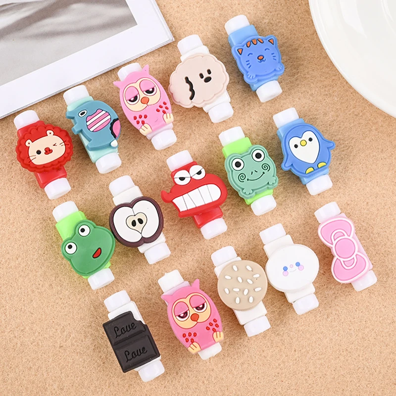 Cartoon Cable Protector For Phones Cable holder Ties cable winder Clip For Mouse USB Charger Cord management cable organizer