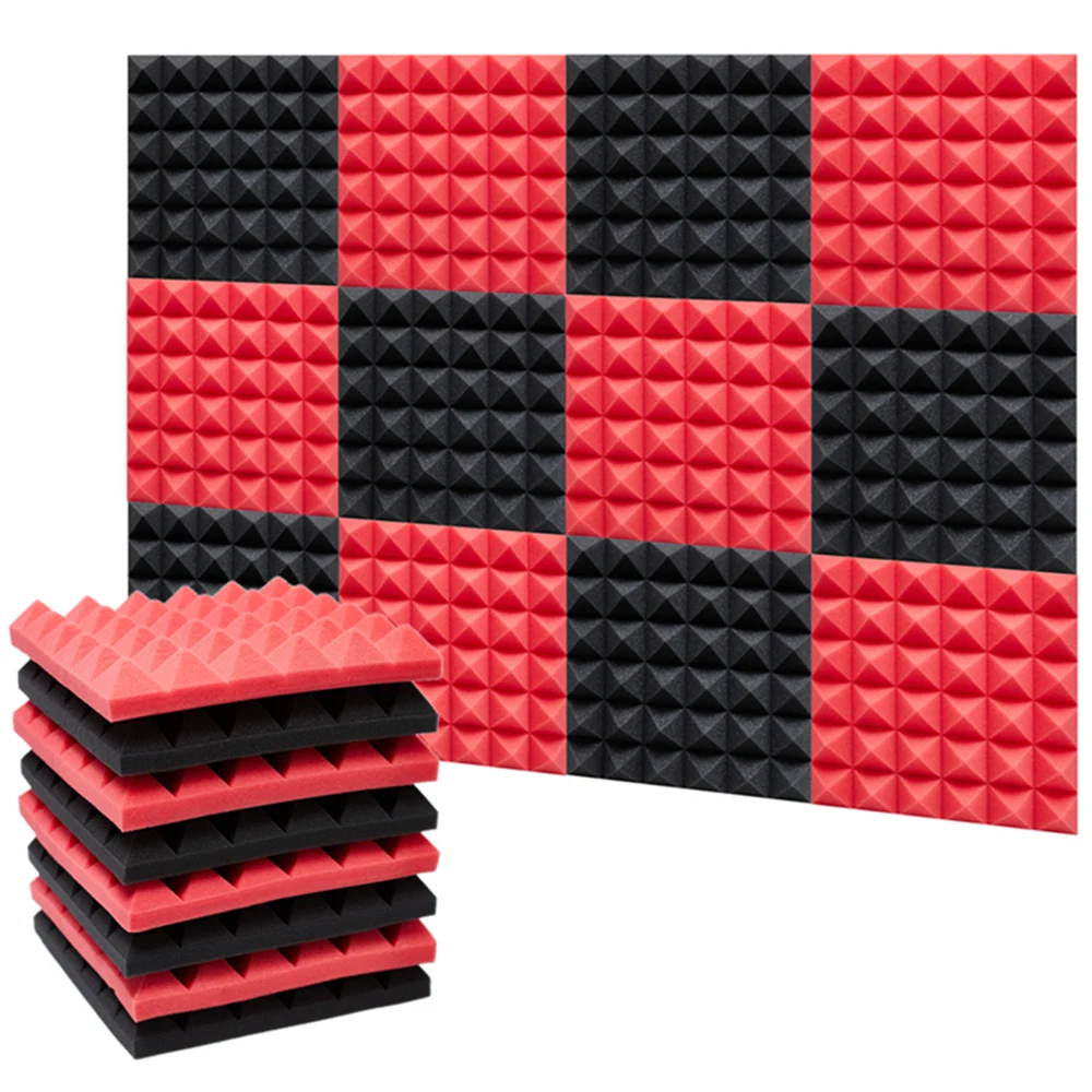 10Pcs Soundproof Foam Sponge Pad Wall Panels Studio Acoustic Treatment KTV Room Wall Sound Insulation Foam Panels 25x25x5cm