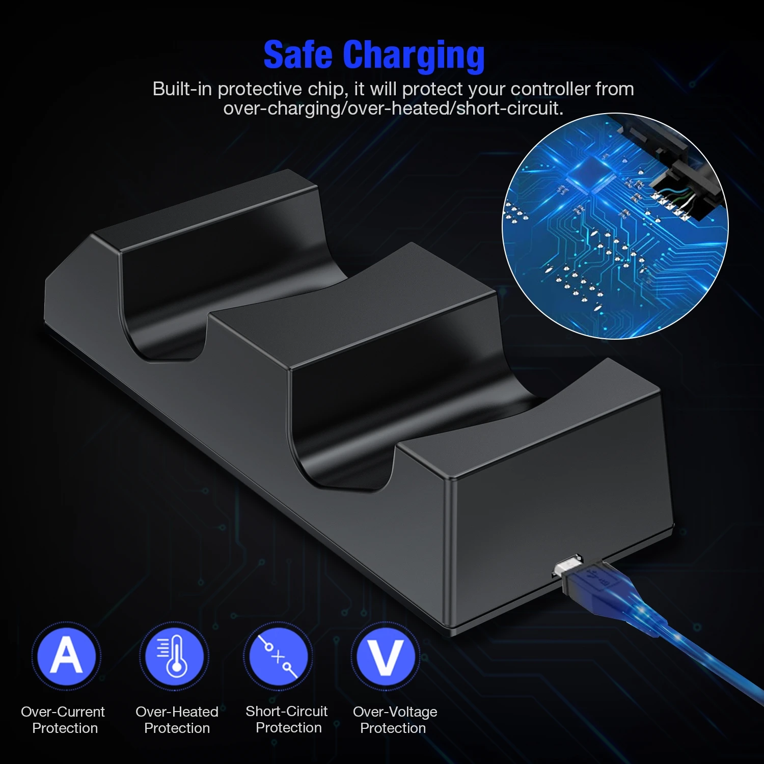 ل PS4 محطة شحن مزدوجة مع 4 المصغّر USB شحن دونغل ل PS4 تحكم شاحن ل بلاي ستيشن 4/PS4 سليم/PS4 برو