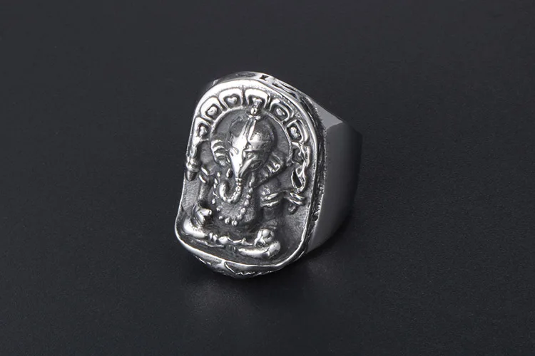 Thai God of Wealth Ganesha Idol Nose Wealth 925Sterling Silver Ring