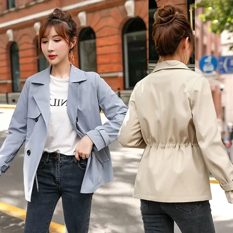 

Women's Short Coat Women's 2021 Spring Autumn New Fashion Casual Fashion Waist Was Thin Wild Temperament Small Windbreaker