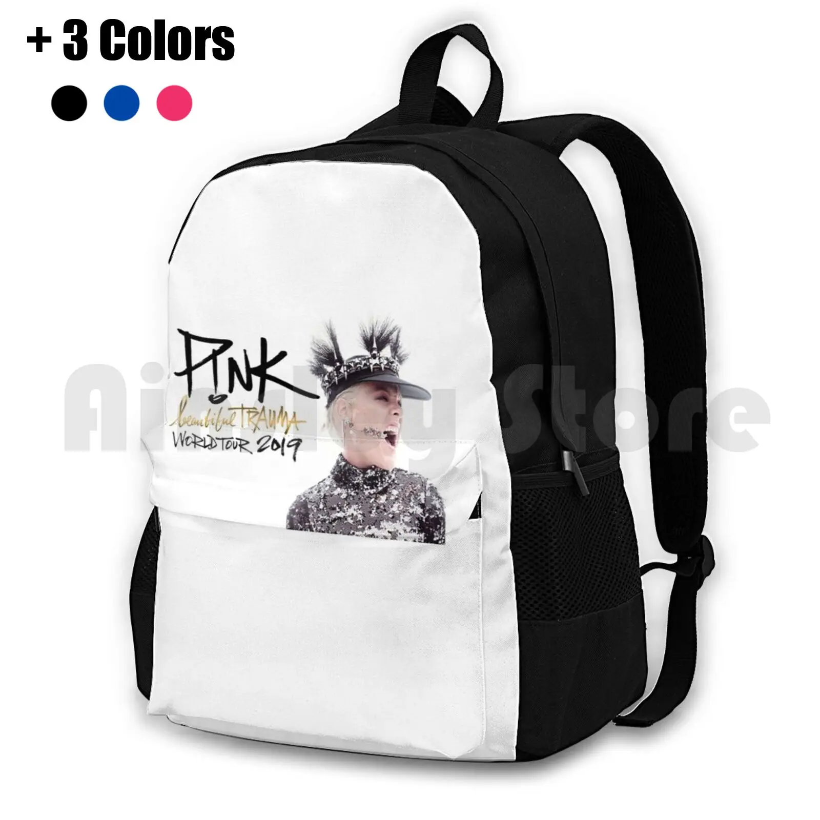 Beautiful Trauma Pink World Tour 2019 Outdoor Hiking Backpack Waterproof Camping Travel Beautiful Trauma Pink World Tour 2019