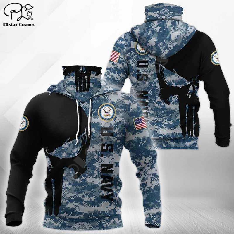 PLstar Cosmos Camo Punisher US Flag Soldier 3D Printed New Fashion Men's Mask Hoodies Winter Casual Windproof Clothing Style-1