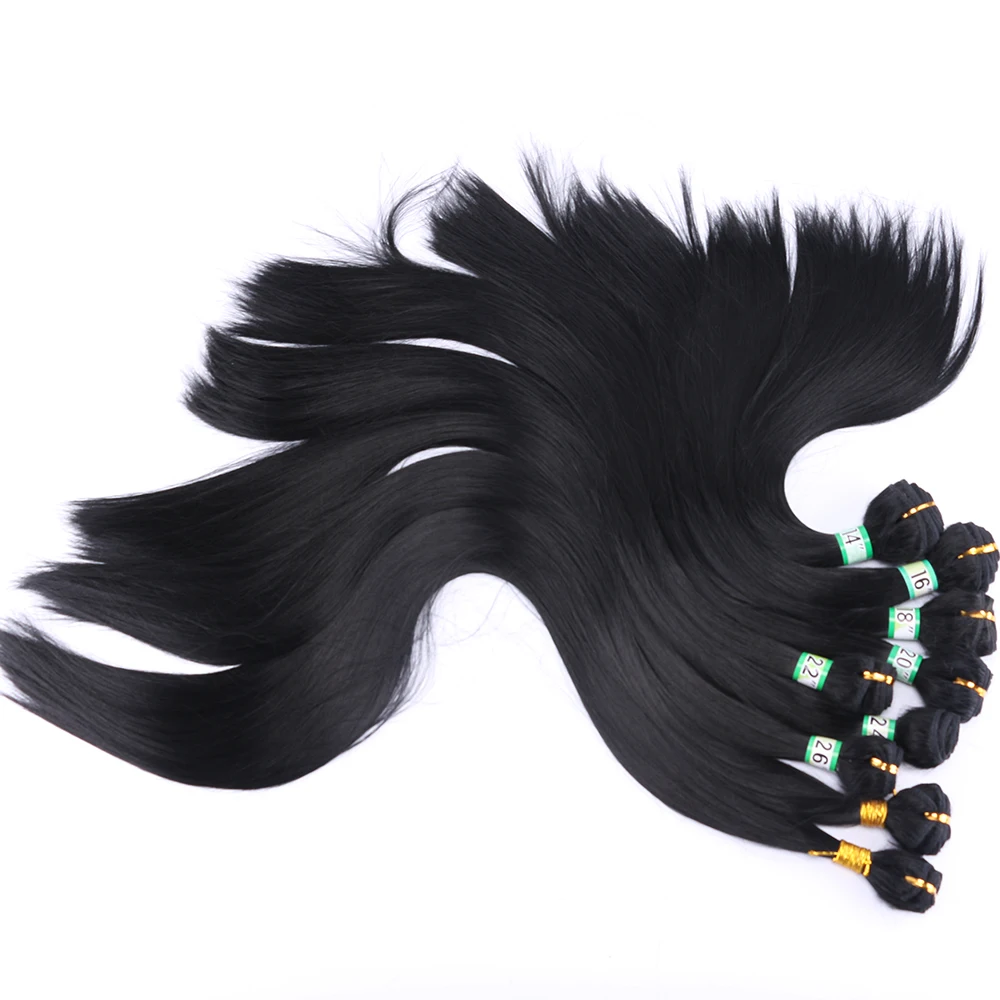 FSR color Black golden brown Straight hair weave 14-30 inches available synthetic hair bundle